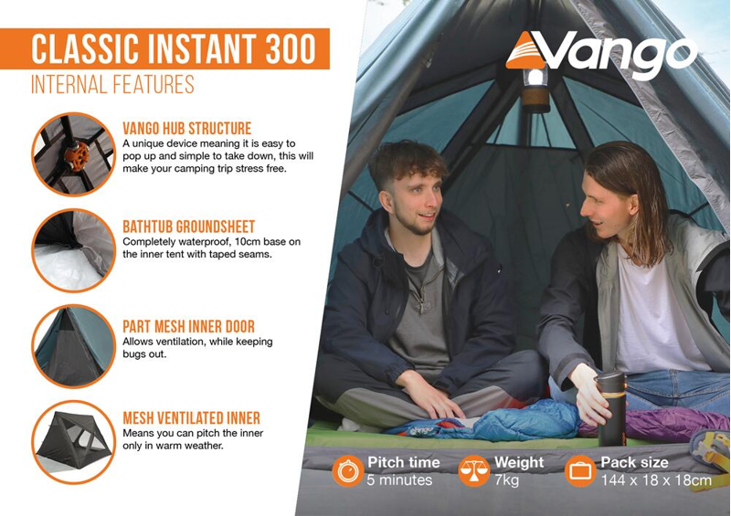 Vango Classic Instant 300 in Geo Pattern-3