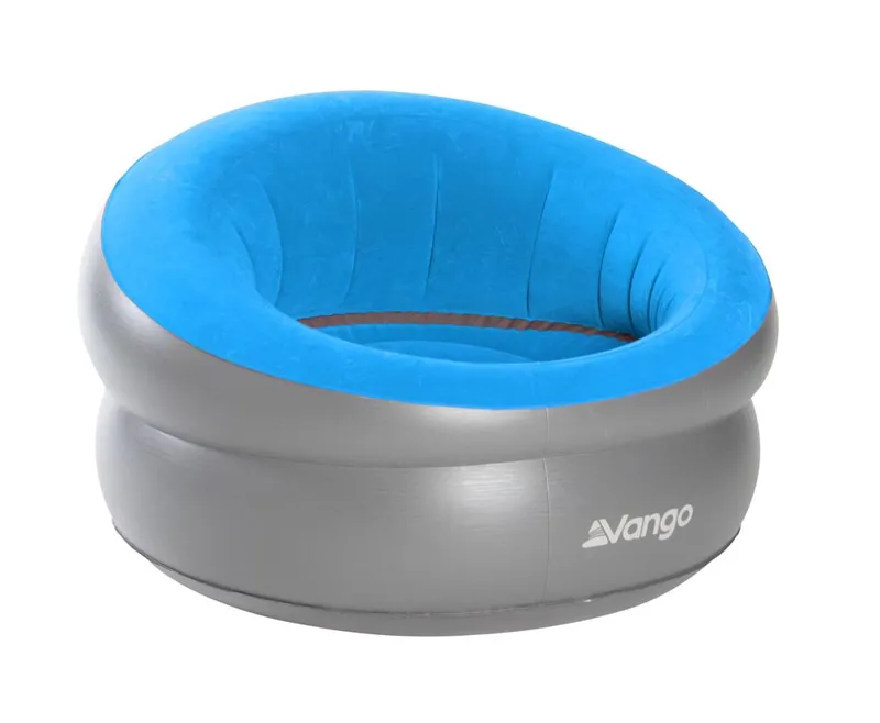 Vango Inflatable Donut Flocked Chair DLX in Mykonos Blue