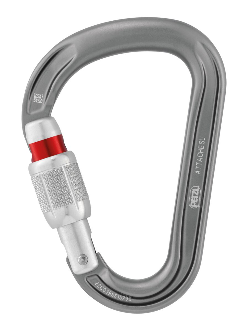 Petzl Attache Screw-Lock Carabiner in Grey-1