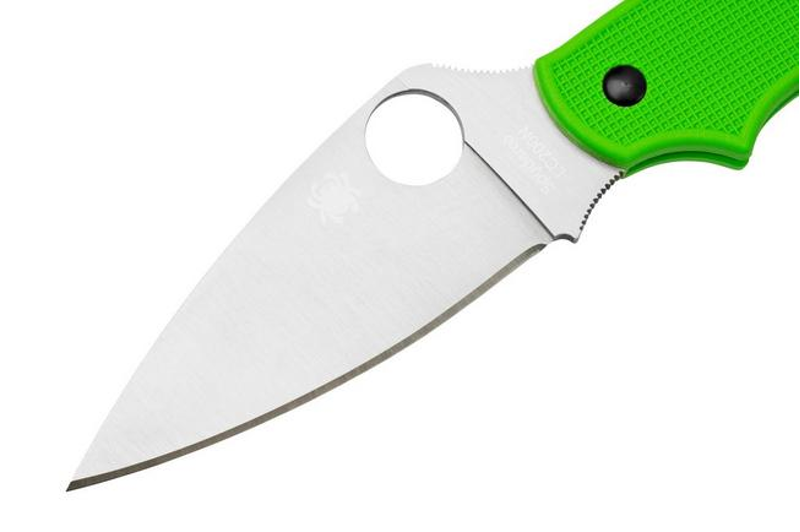 Spyderco UK Penknife Salt  LC200N Plain Edge in Green FRN-2