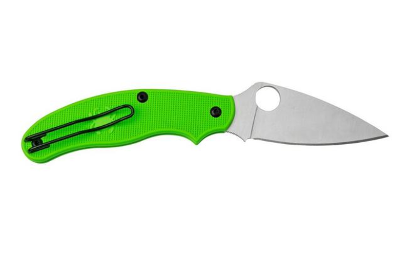 Spyderco UK Penknife Salt  LC200N Plain Edge in Green FRN-1