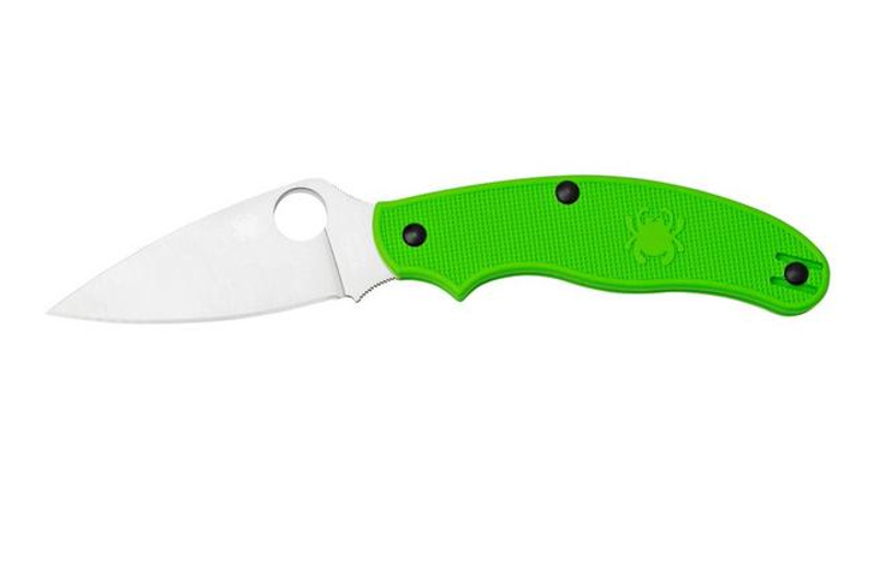 Spyderco UK Penknife Salt  LC200N Plain Edge in Green FRN