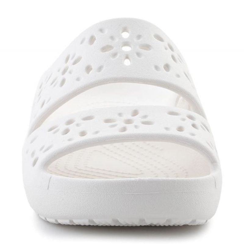 Crocs Classic Floral Cut Out Sandal in Chalk-1