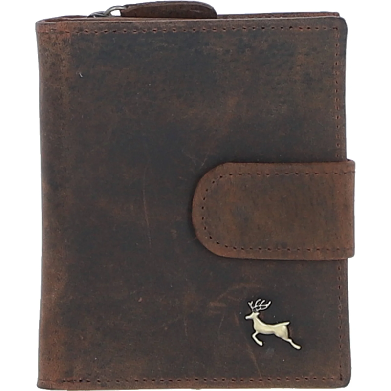 Ashwood Lucy Vintage Look Leather Purse in Brown Mud