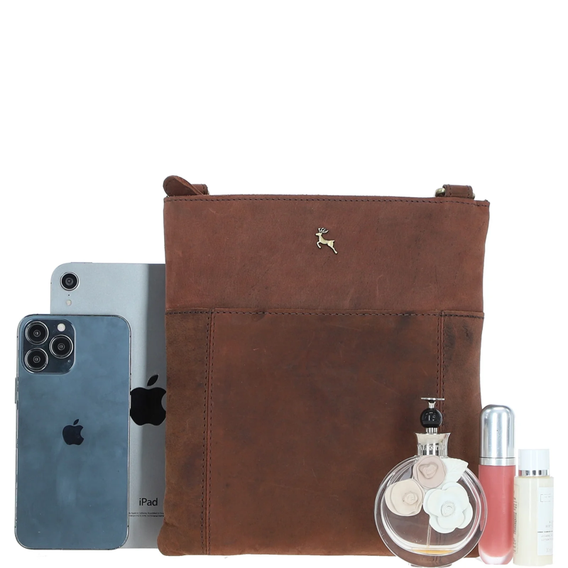 Ashwood ELA-1494 Leather Bag in Brown Mud-4