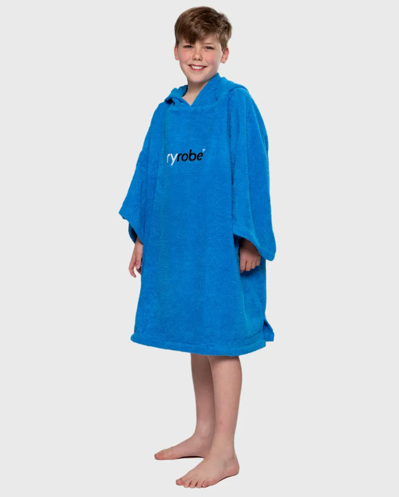 Dryrobe Organic Cotton Towel Robe Kids in Cobalt Blue