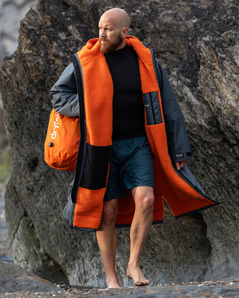 Dryrobe advance Longsleve V3 in Dark Grey / Orange-3