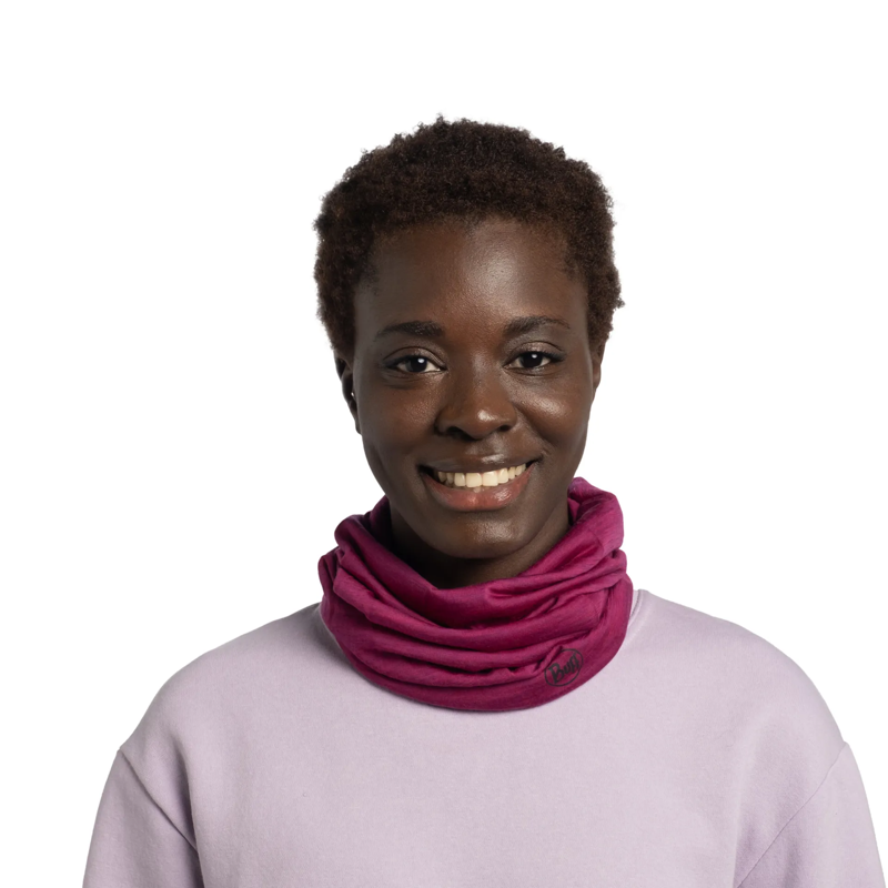 Buff Lightweight Merino Neck Tube in Solid Magenta -1