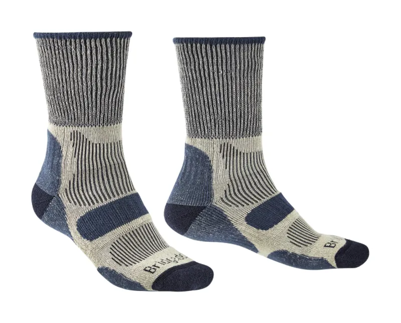 Bridgedale HIKE Lightweight Cotton Cool Comfort socks Mens in indigo