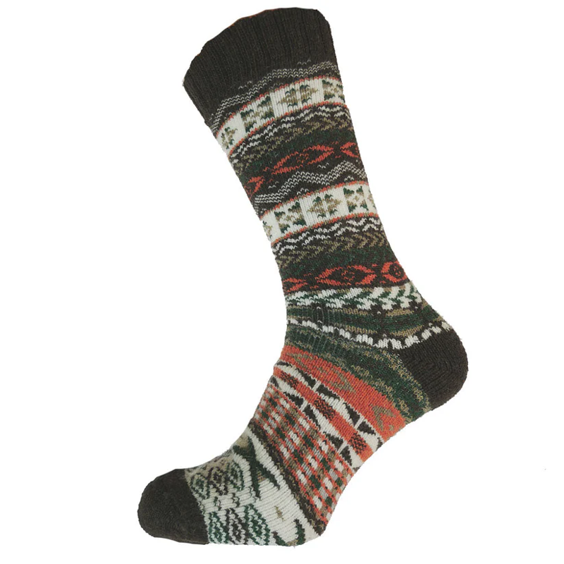 Gemjar Nordic Pattern Socks Mens in Brown