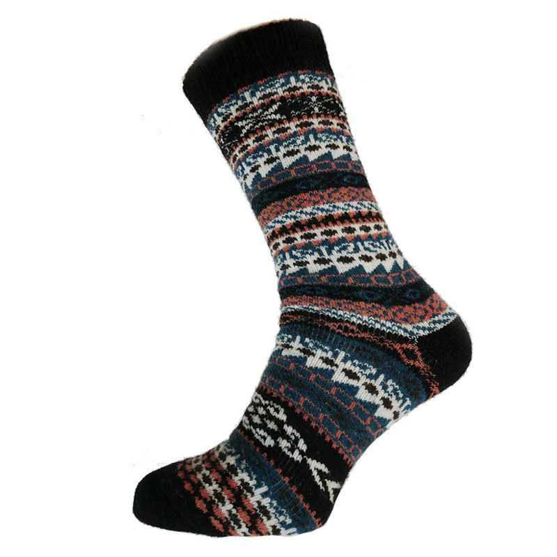 Gemjar Nordic Pattern Socks Mens in Black