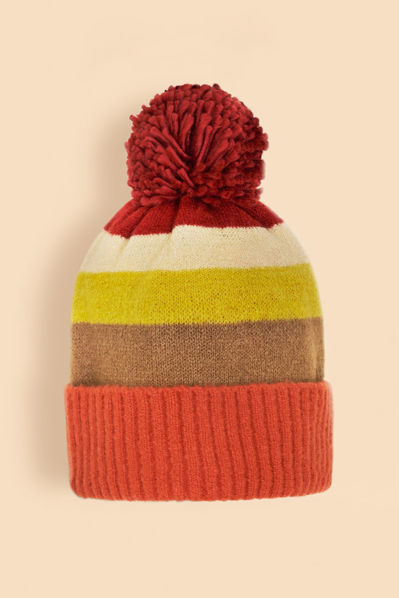 Powder Lilia Bobble Hat in Sunset Mix-1