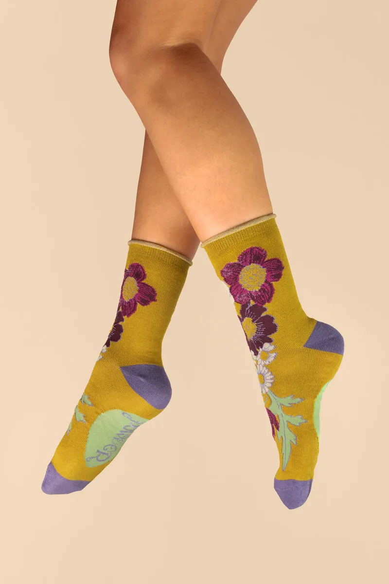 Powder Wild Woodland Socks in Mustard