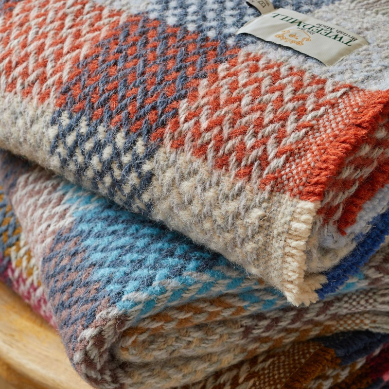 Tweedmill Random All Wool Celtic Weave Check Throw 120x150cm-3