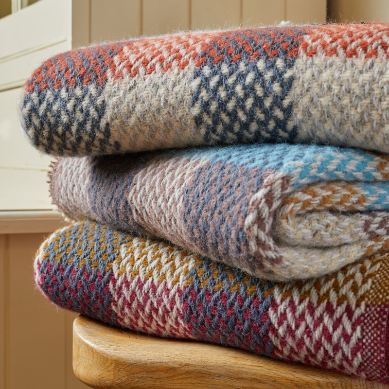 Tweedmill Random All Wool Celtic Weave Check Throw 120x150cm-1