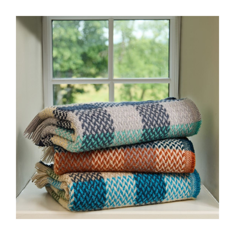 Tweedmill Random All Wool Celtic Weave Check Throw 120x150cm