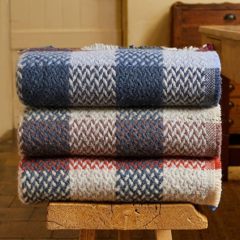 Tweedmill Random All Wool Celtic Weave Check Throw 120x150cm-4