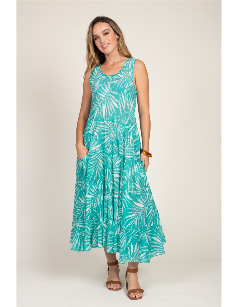 Terre Rouge Alwyn Cotton Dress Womens in Palmera Green-3