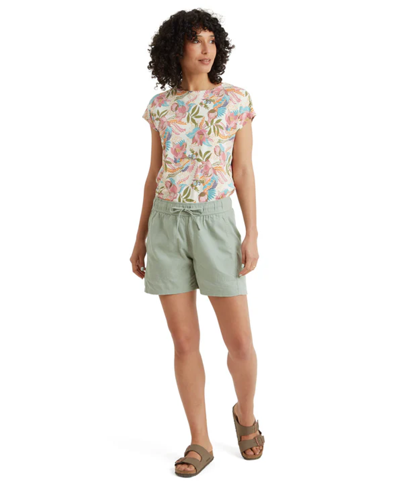 Sherpa Palmo Shorts Womens in Celery-2