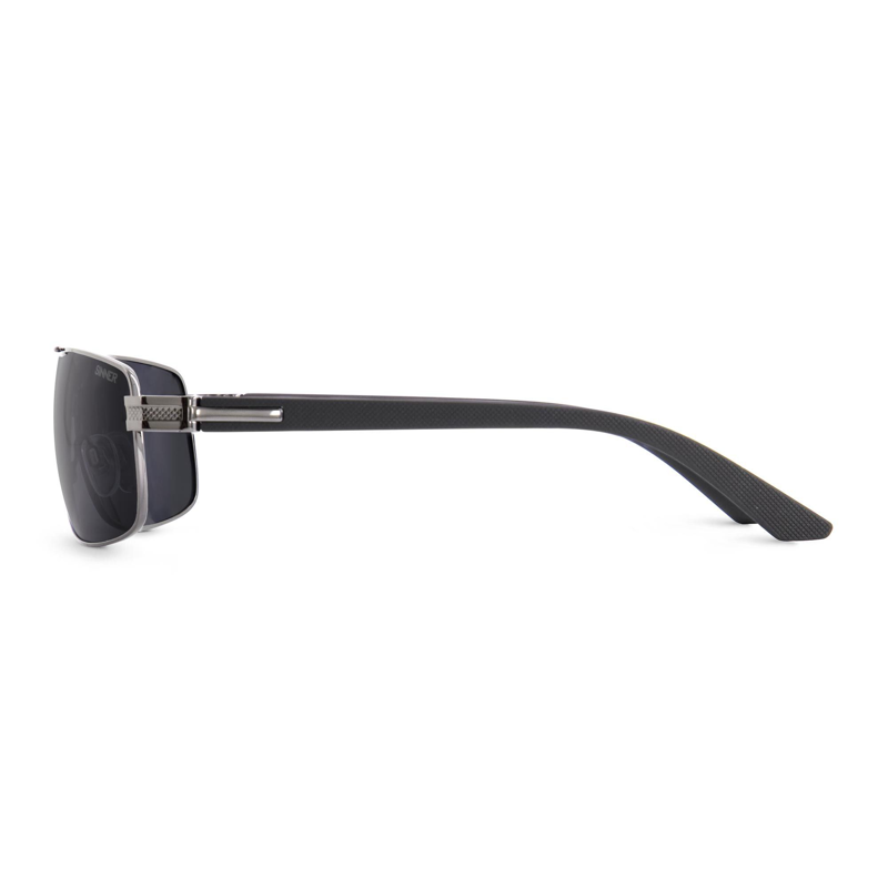 Sinner Durness Polarised Sunglasses in Shiny Black Metal-2