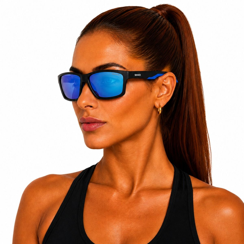 Sinner Arary Polarised Sunglasses in Matte Black/Dark Blue-5