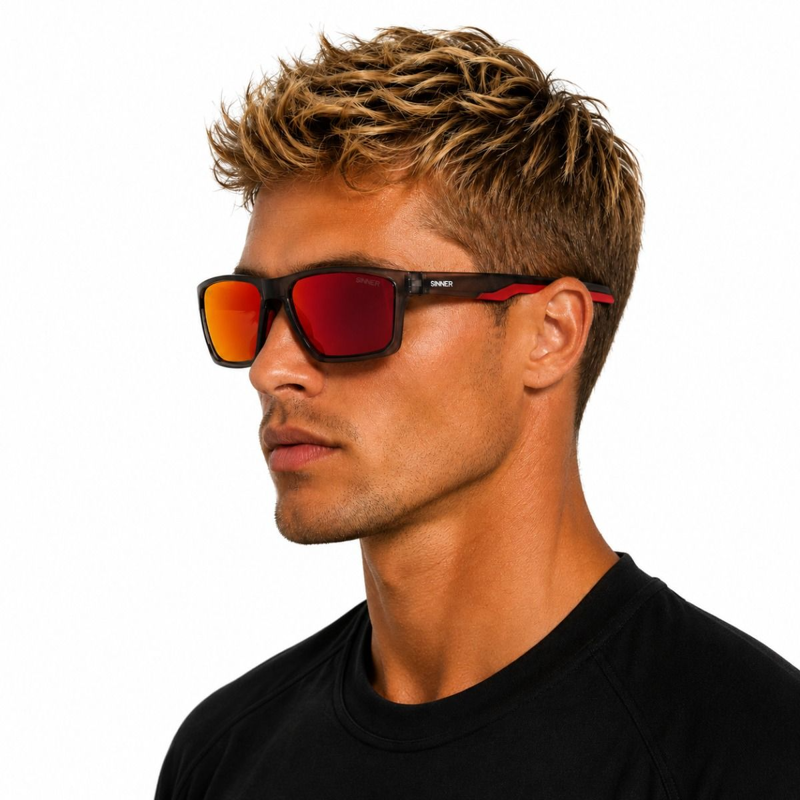 Sinner Arary Polarised Sunglasses in Black/Red-4