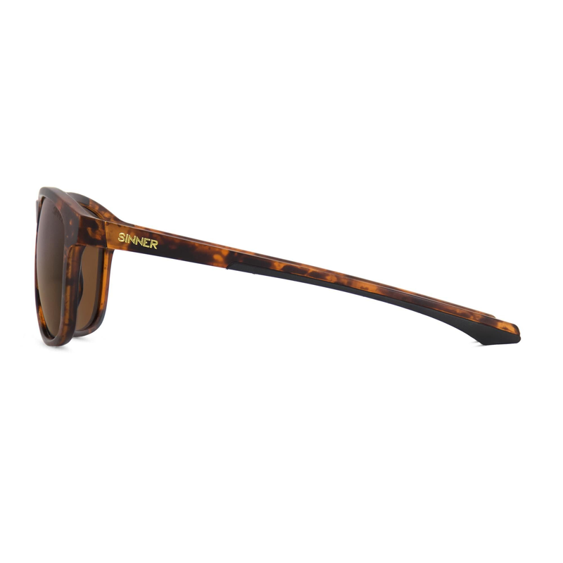 Sinner Yacan Polarised Sunglasses in Matte Brown Tortoise/Black -2