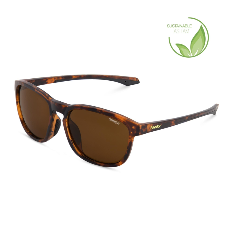 Sinner Yacan Polarised Sunglasses in Matte Brown Tortoise/Black 