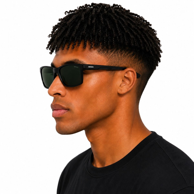 Sinner Cabralea Polarised Sunglasses in Shiny Black/Green-4