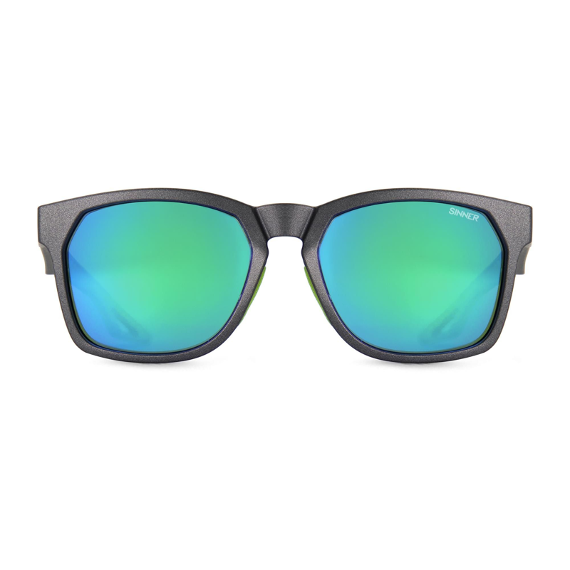 Sinner Faveira Polarised Sunglasses in Matte Dark Grey/Green-1