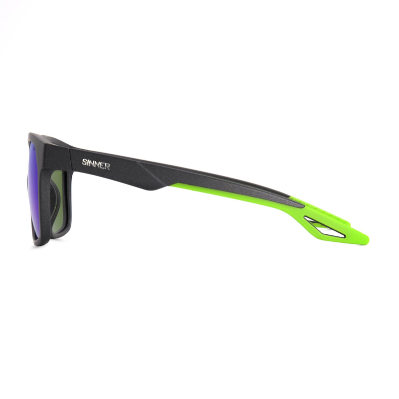 Sinner Faveira Polarised Sunglasses in Matte Dark Grey/Green-2