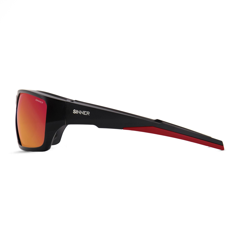 Sinner Jacara Polarised Sunglasses in Matte Black/Red-2