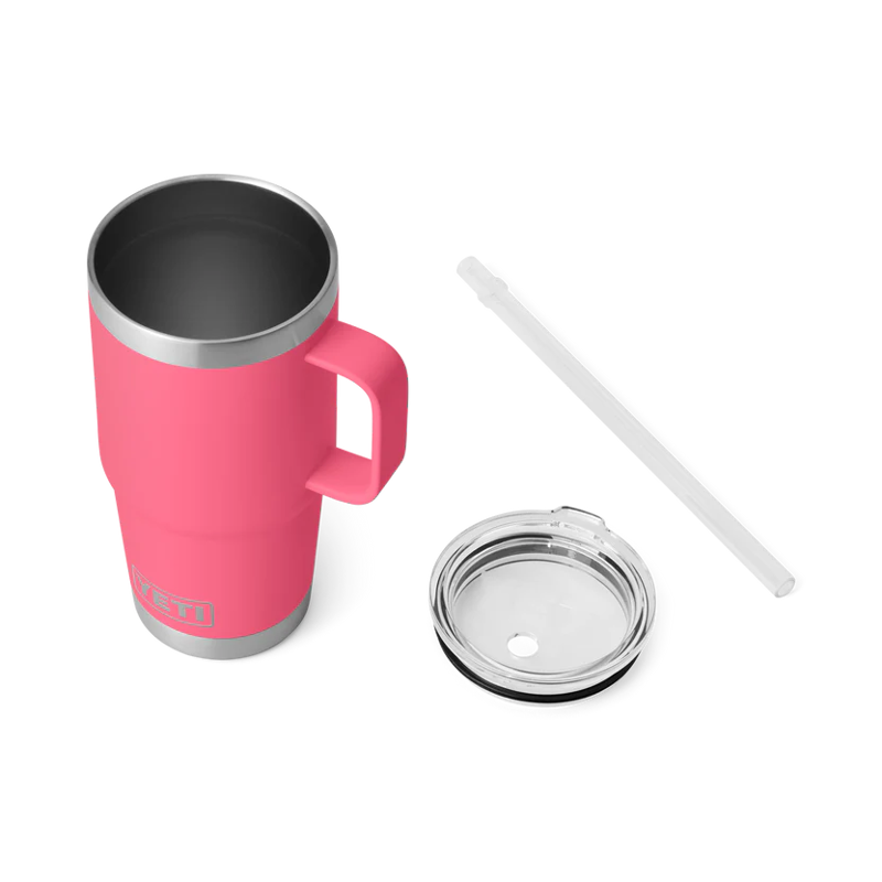 Yeti Rambler 25 Oz Straw Mug in Tropical Pink-3