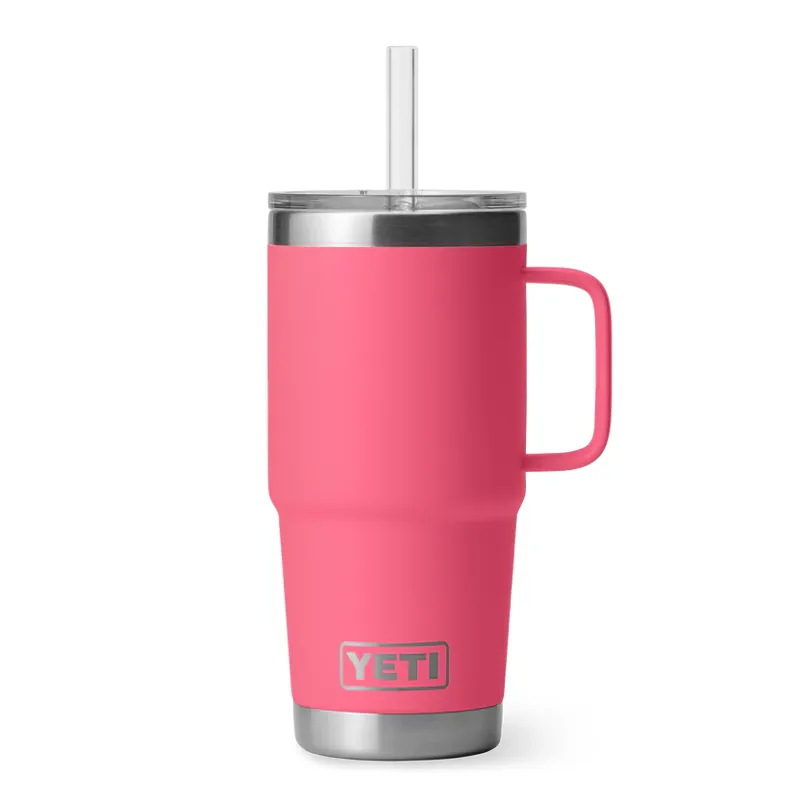 Yeti Rambler 25 Oz Straw Mug in Tropical Pink