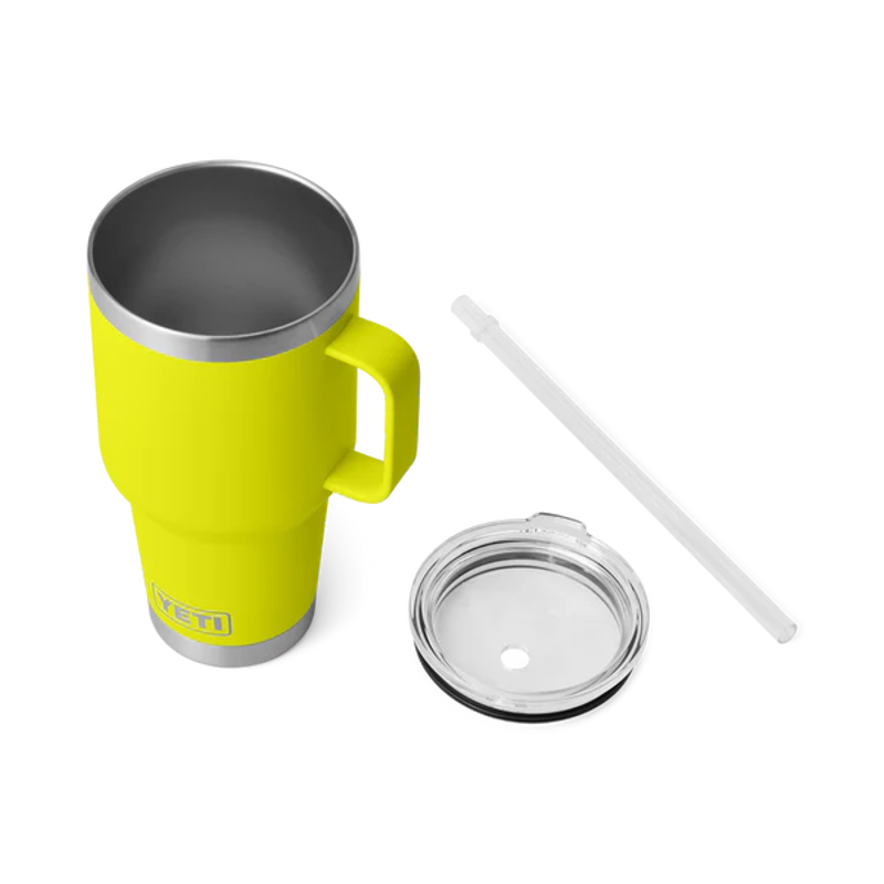 Yeti Rambler 25oz Straw mug in Firefly Yellow-2