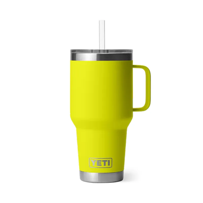 Yeti Rambler 25oz Straw mug in Firefly Yellow
