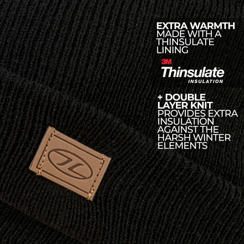 Highlander Thinsulate Ski Hat in Black-1