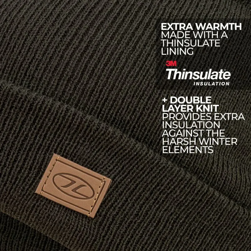 Highlander Thinsulate Ski Hat in Olive Green-1