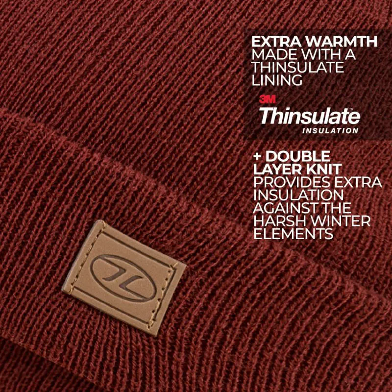 Higthlander Thinsulate Ski Hat in Dark Red-1