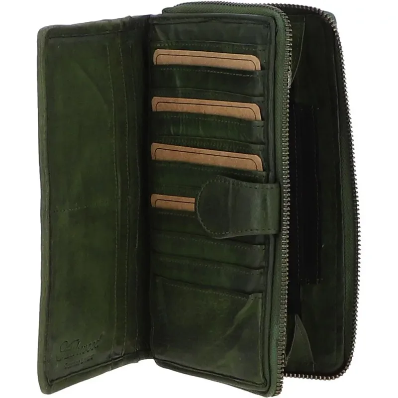 Ashwood D-84 Leather Purse in Green