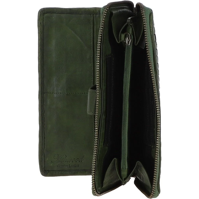 Ashwood D-84 Leather Purse in Green-2