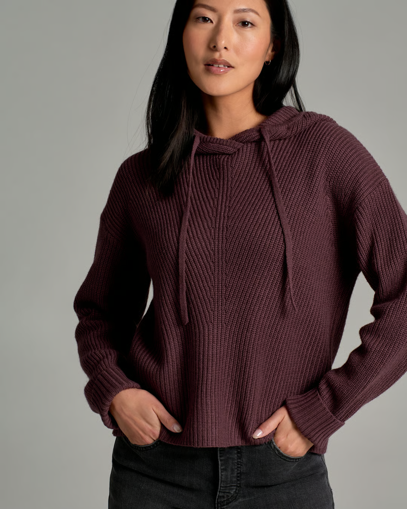 Kuhl Fireside Sweater Hoody Womens in Mulberry-3