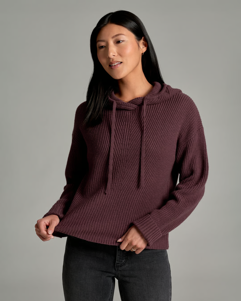 Kuhl Fireside Sweater Hoody Womens in Mulberry