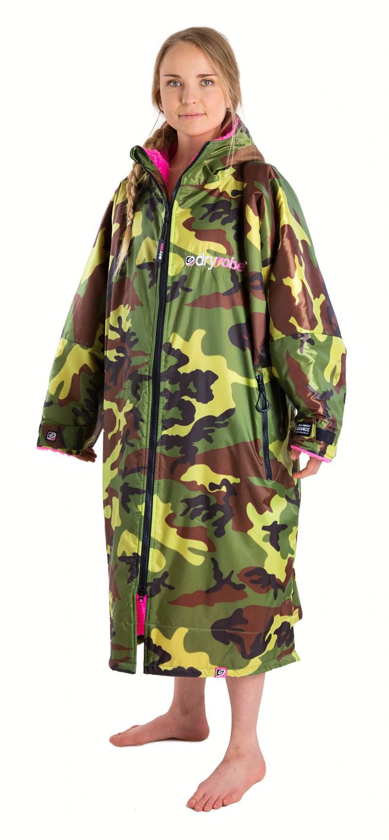 Dryrobe Advance Long Sleeve in Camouflage/Pink-1