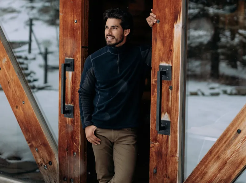 Kuhl Revel 1/4 zip Sweater Mens in Mutiny Blue/Steel