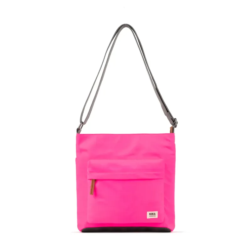 Roka Kennington B Recycled Nylon Cross Body Bag in Neon Pink