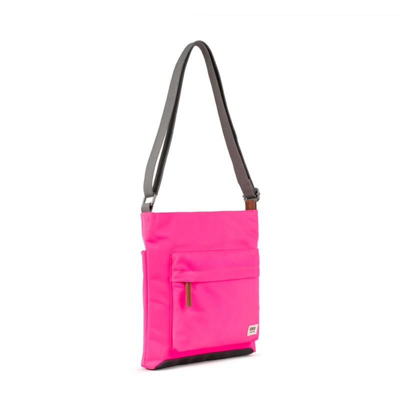 Roka Kennington B Recycled Nylon Cross Body Bag in Neon Pink-1