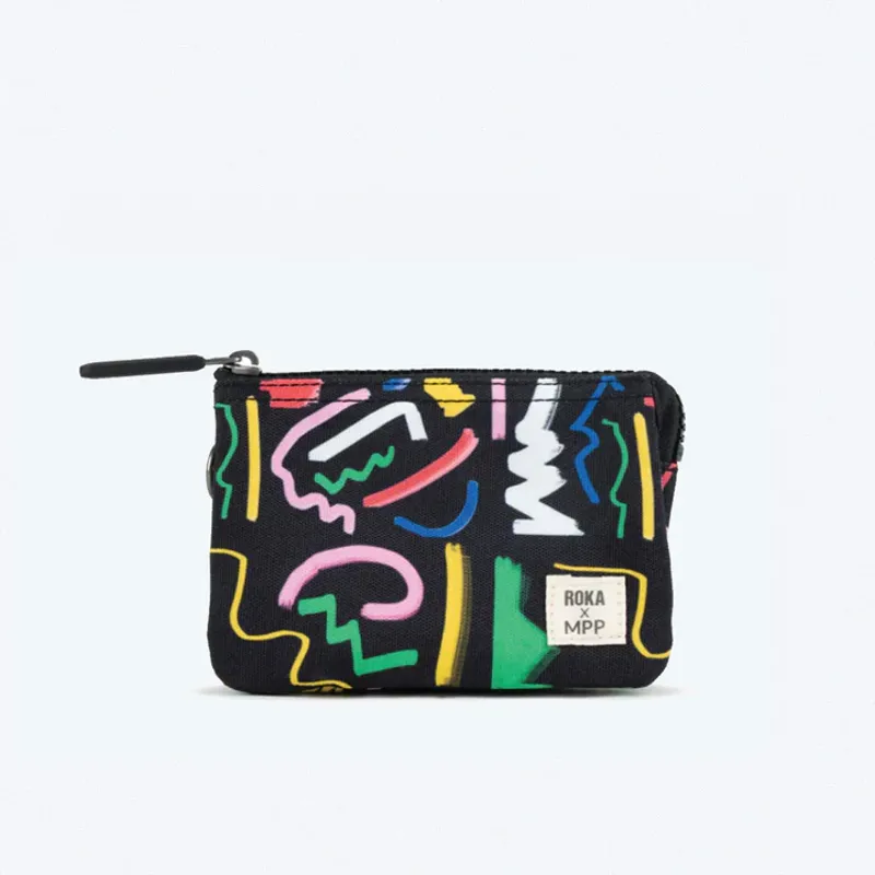Roka x MPP Carnaby Scribble Print Small Recycled Canvas Wallet