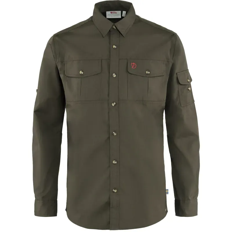 Fjallraven Singi Trekking Long Sleeve Shirt Mens in Dark Olive