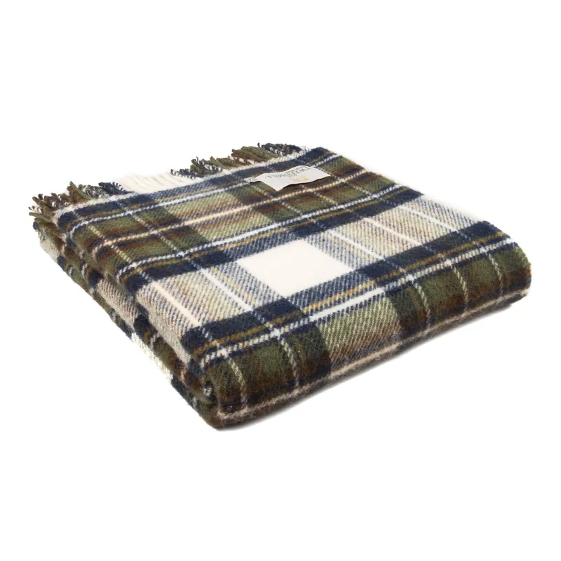 Tweedmill Tartan Pure New Wool Travel Rug in Muted Blue Dress Stewart 